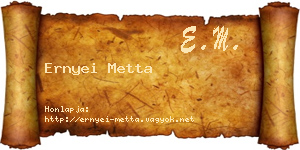 Ernyei Metta névjegykártya
